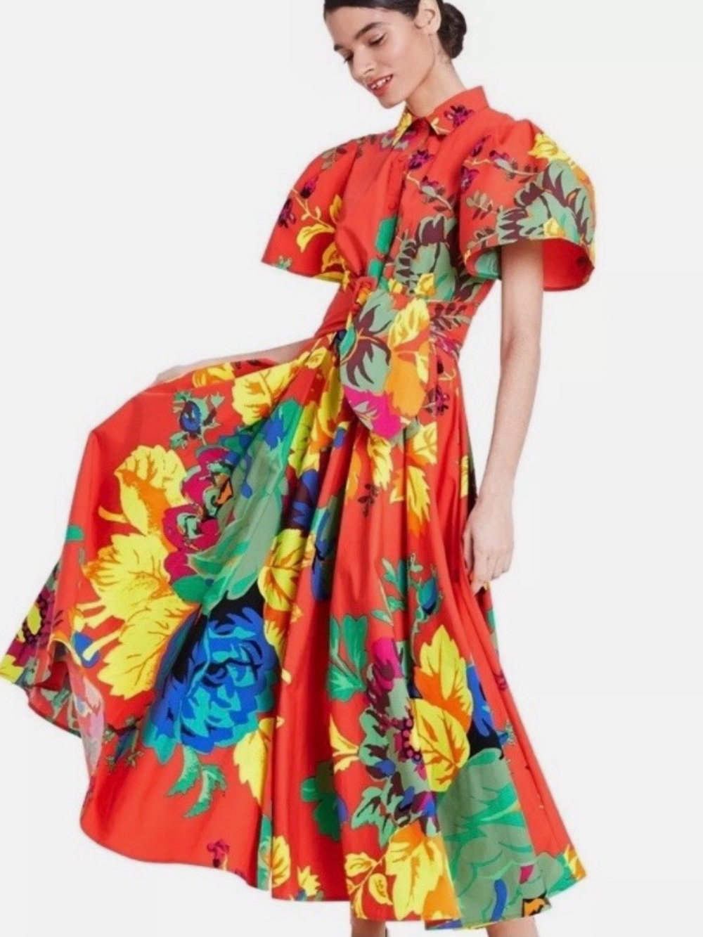 Christopher John Rogers x Target Cotton Shirt Dress 2
Floral Puff Sleeve NWT A4